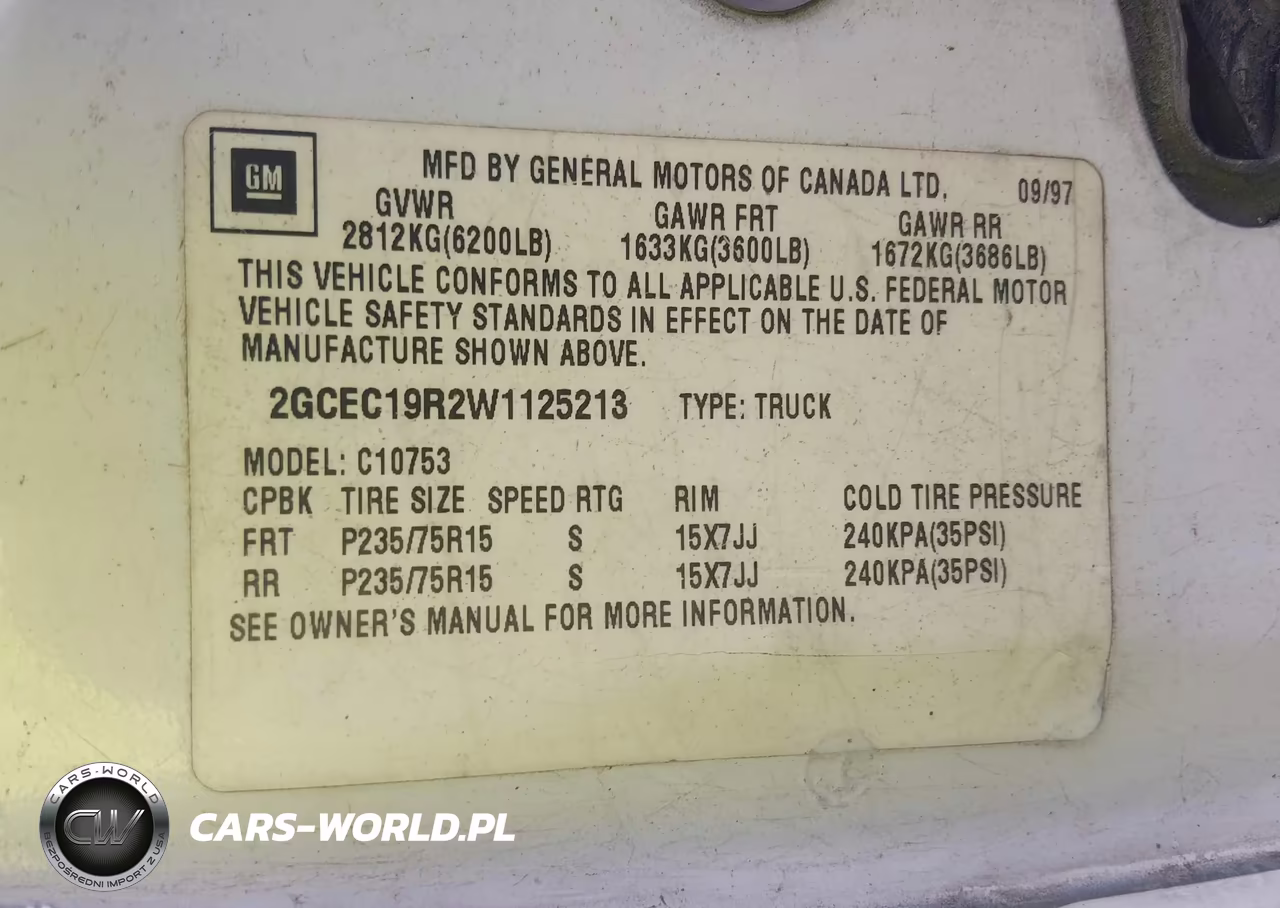1998 Chevrolet C1500 Fleetside VIN:2GCEC19R2W1125213 - 9