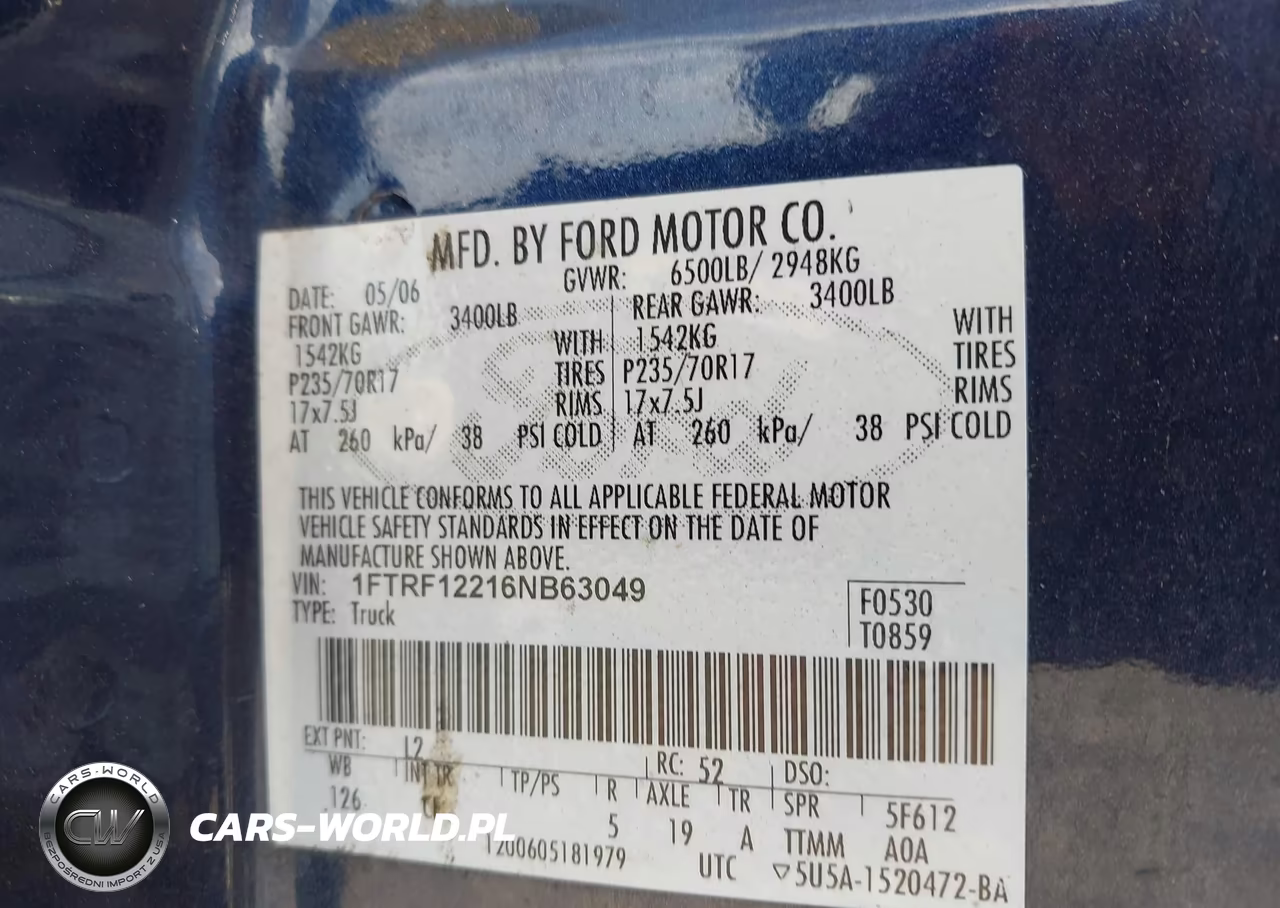 2006 Ford F-150 Stx-Xl-Xlt VIN:1FTRF12216NB63049 - 9