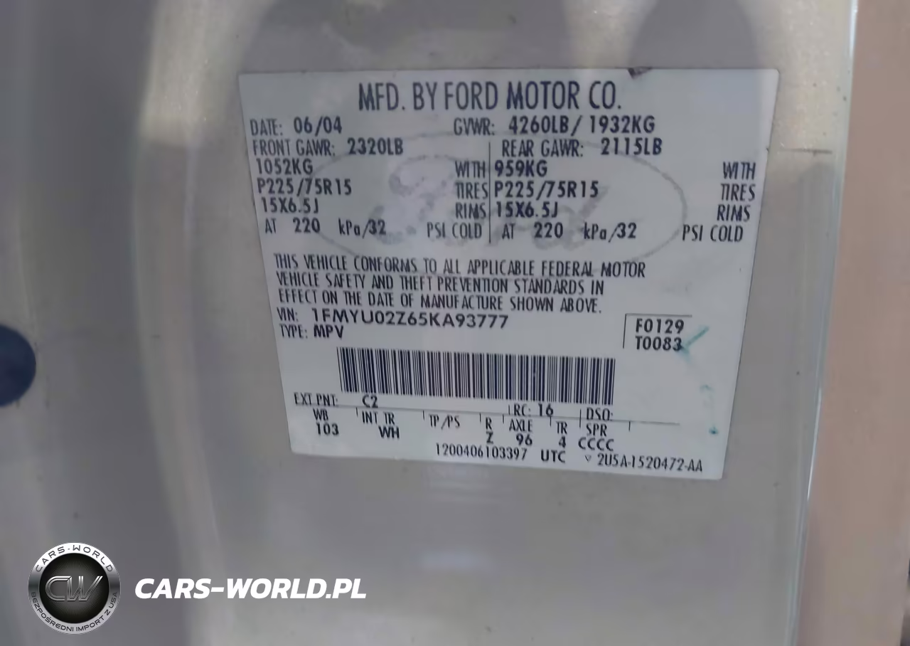 2005 Ford Escape Xls VIN:1FMYU02Z65KA93777 - 9