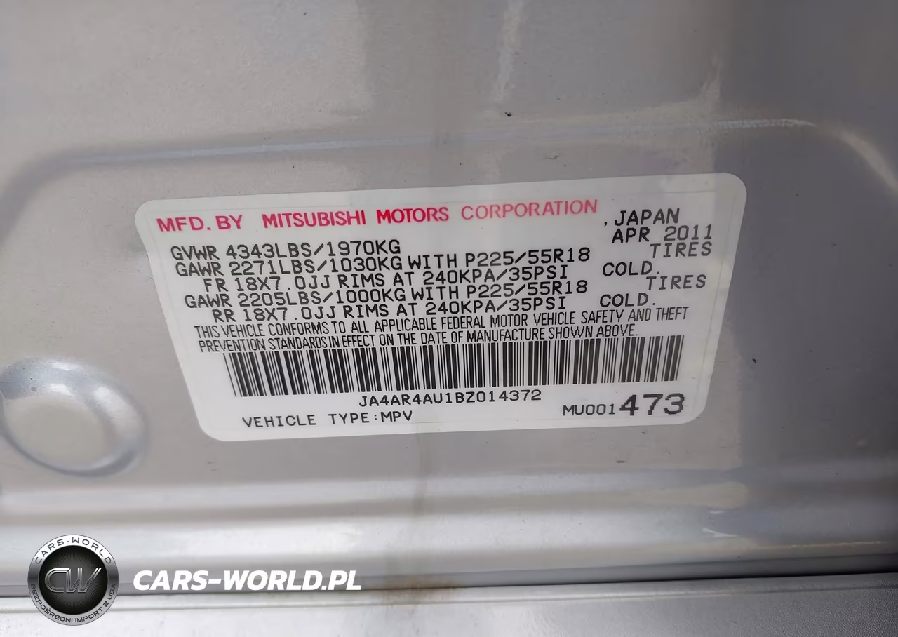 2011 Mitsubishi Outlander Sport Se VIN:JA4AR4AU1BZ014372 - 9