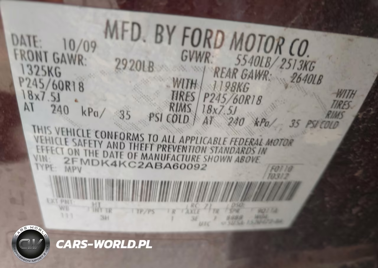 2010 Ford Edge Limited VIN:2FMDK4KC2ABA60092 - 9