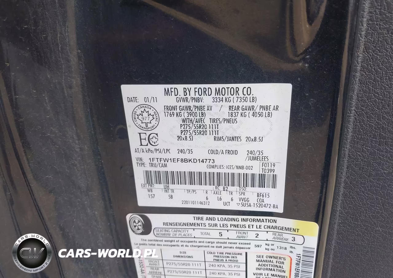 2011 Ford F-150 Fx4 VIN:1FTFW1EF8BKD14773 - 9