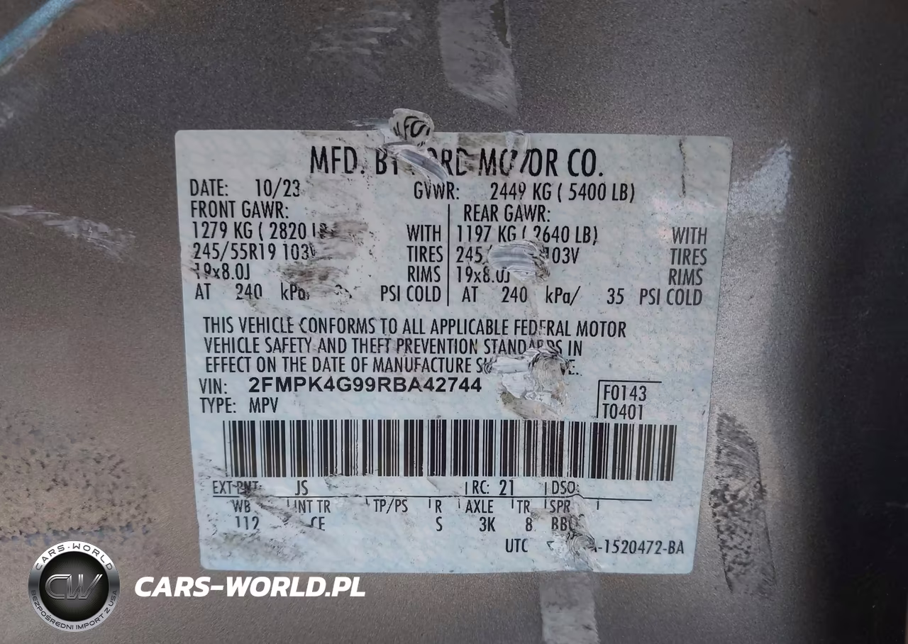 2024 Ford Edge Se VIN:2FMPK4G99RBA42744 - 9