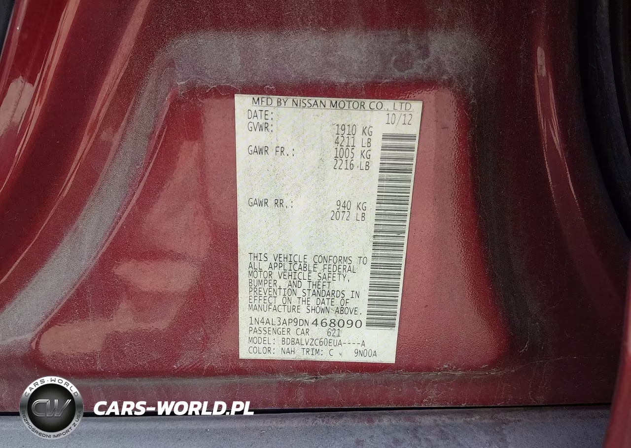 2013 Nissan Altima 2.5 Sl VIN:1N4AL3AP9DN468090 - 9