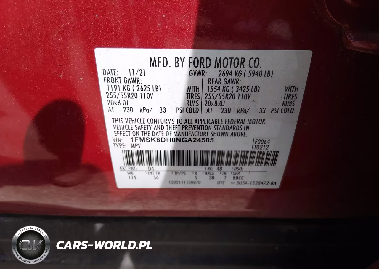 2022 Ford Explorer Xlt VIN:1FMSK8DH0NGA24505 - 9
