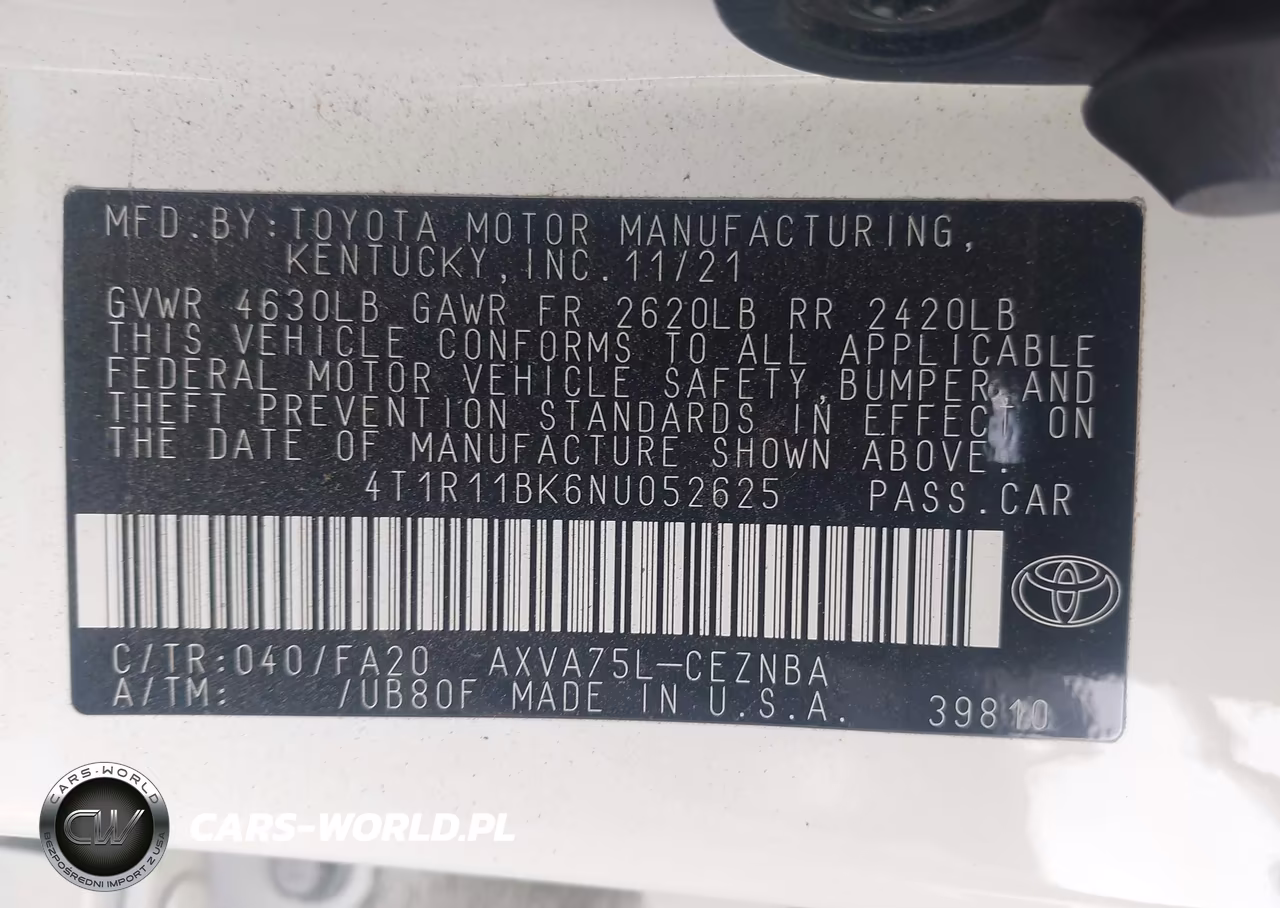 2022 Toyota Camry Le Awd VIN:4T1R11BK6NU052625 - 9
