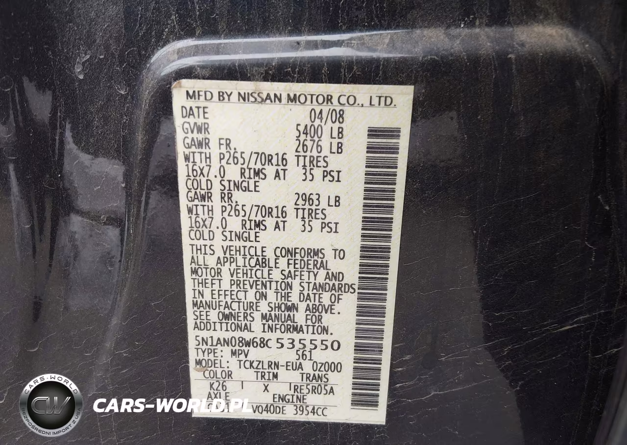2008 Nissan Xterra S VIN:5N1AN08W68C535550 - 9
