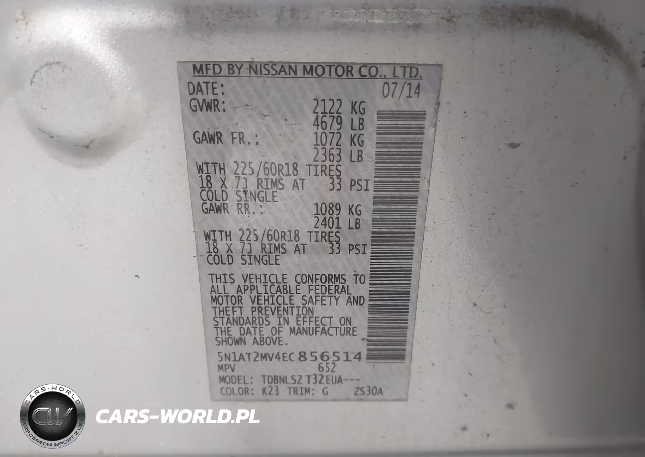 2014 Nissan Rogue Sl VIN:5N1AT2MV4EC856514 - 9