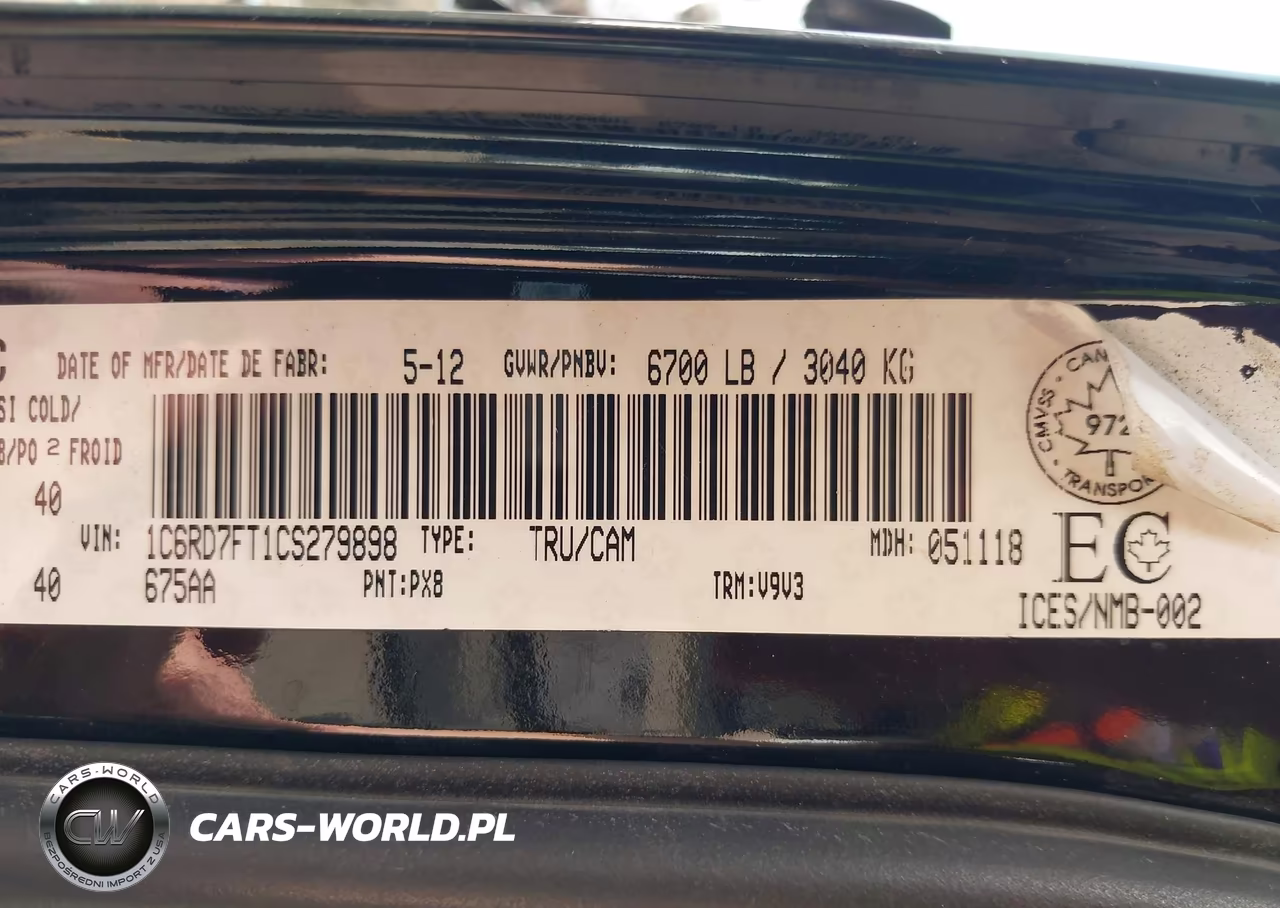 2012 Ram 1500 St VIN:1C6RD7FT1CS279898 - 9