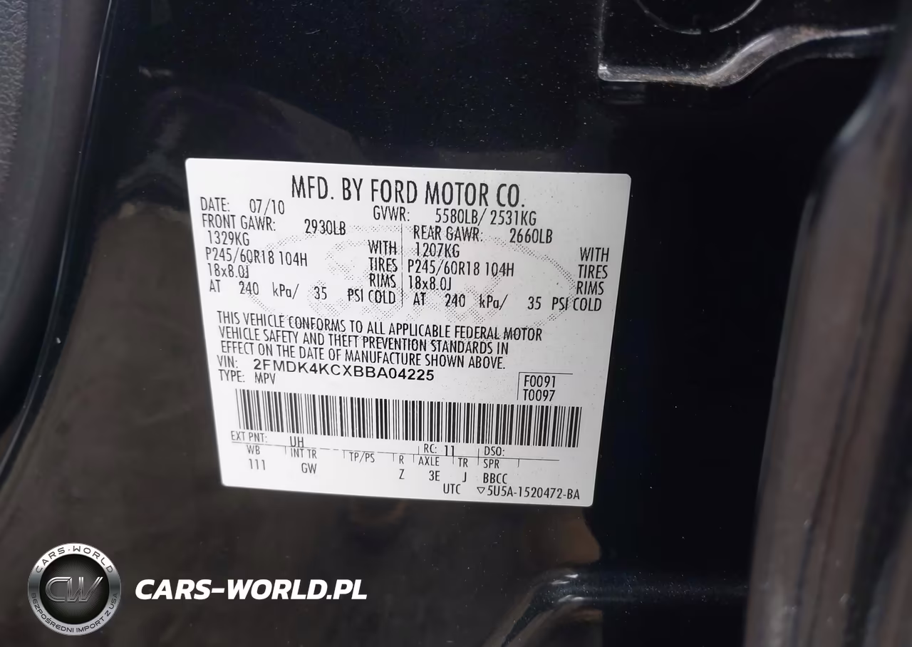 2011 Ford Edge Limited VIN:2FMDK4KCXBBA04225 - 9