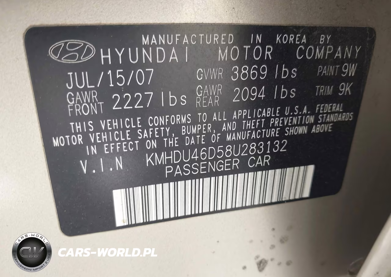 2008 Hyundai Elantra Gls-Se VIN:KMHDU46D58U283132 - 9