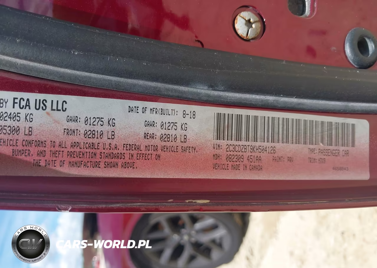 2019 Dodge Challenger R-T VIN:2C3CDZBT9KH504126 - 9