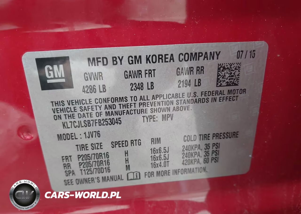 2015 Chevrolet Trax Lt VIN:KL7CJLSB7FB253045 - 9