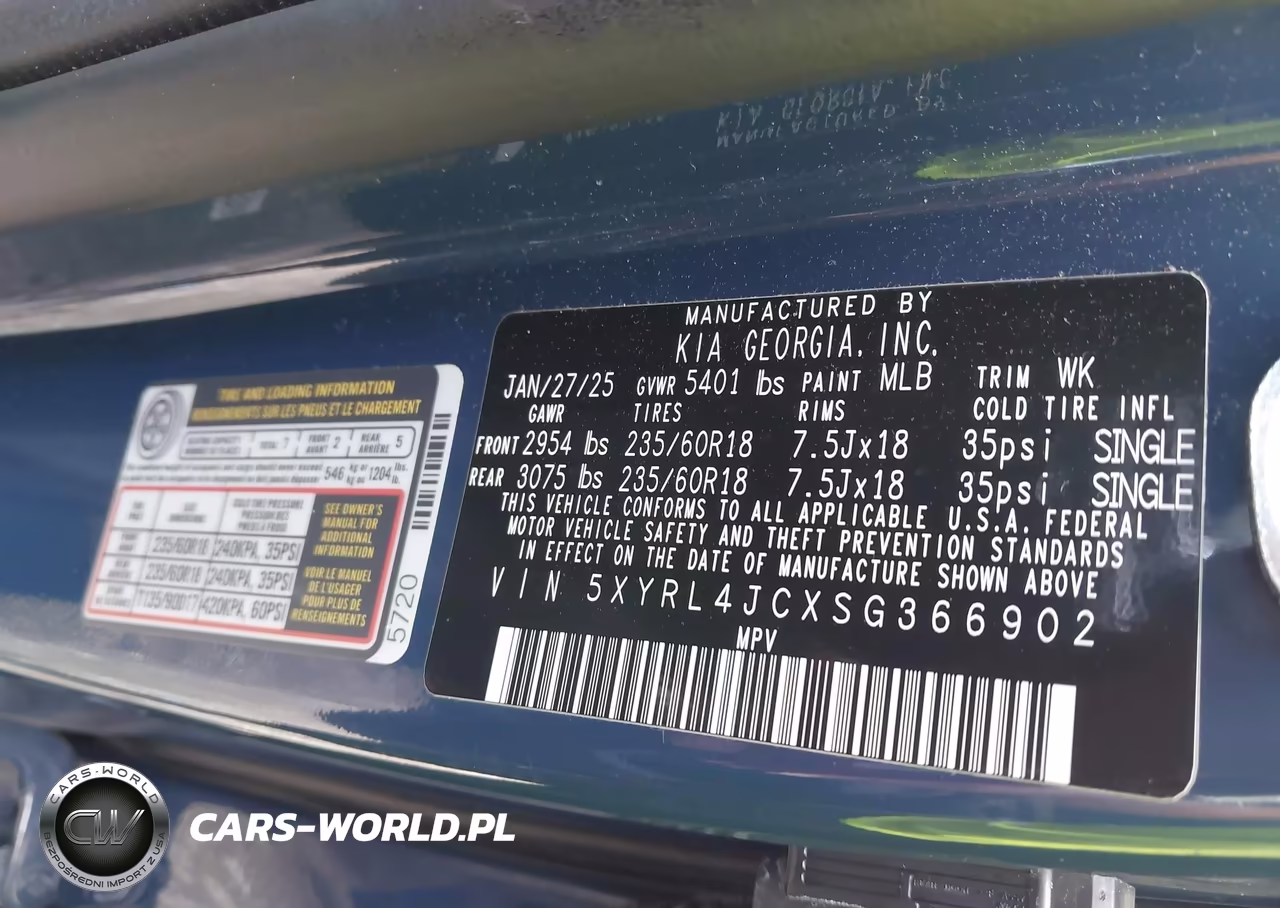 2025 Kia Sorento S VIN:5XYRL4JCXSG366902 - 9
