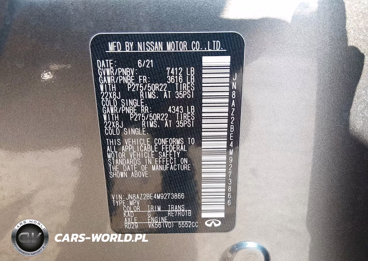 2021 Infiniti Qx80 Sensory Awd VIN:JN8AZ2BE4M9273866 - 9