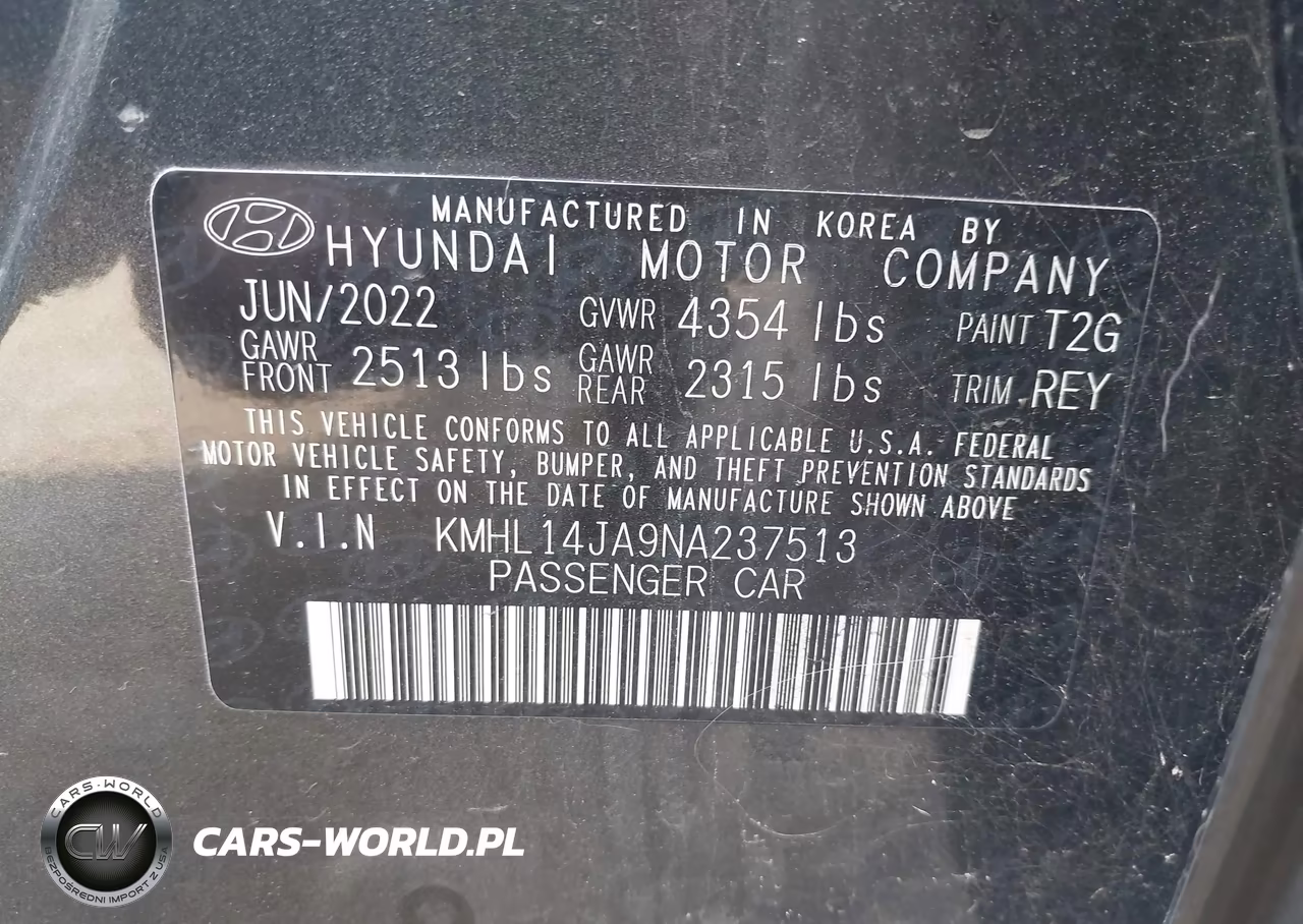 2022 Hyundai Sonata Sel VIN:KMHL14JA9NA237513 - 9