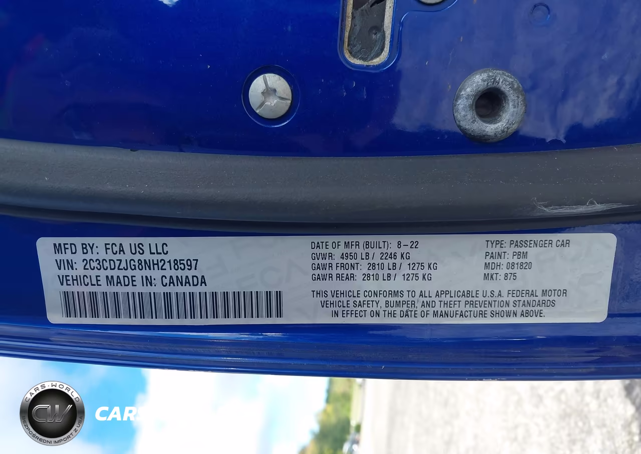 2022 Dodge Challenger Gt VIN:2C3CDZJG8NH218597 - 9