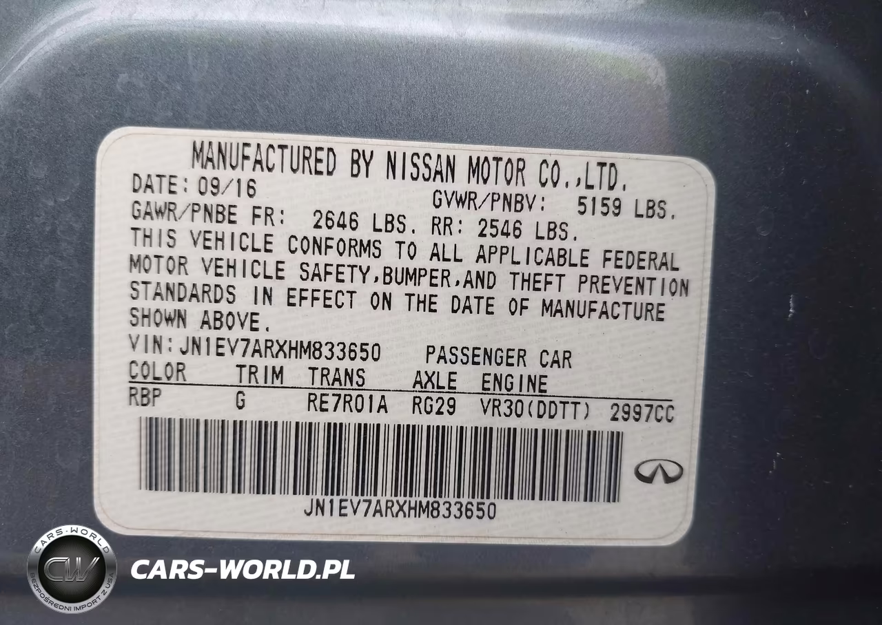 2017 Infiniti Q50 3.0T Premium VIN:JN1EV7ARXHM833650 - 9