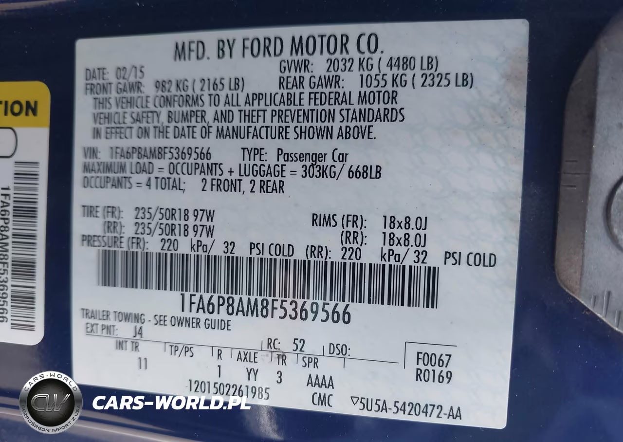 2015 Ford Mustang V6 VIN:1FA6P8AM8F5369566 - 9