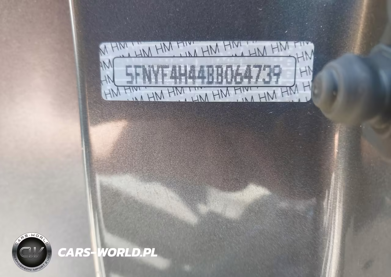 HONDA PILOT EX VIN:5FNYF4H44BB064739 - 9