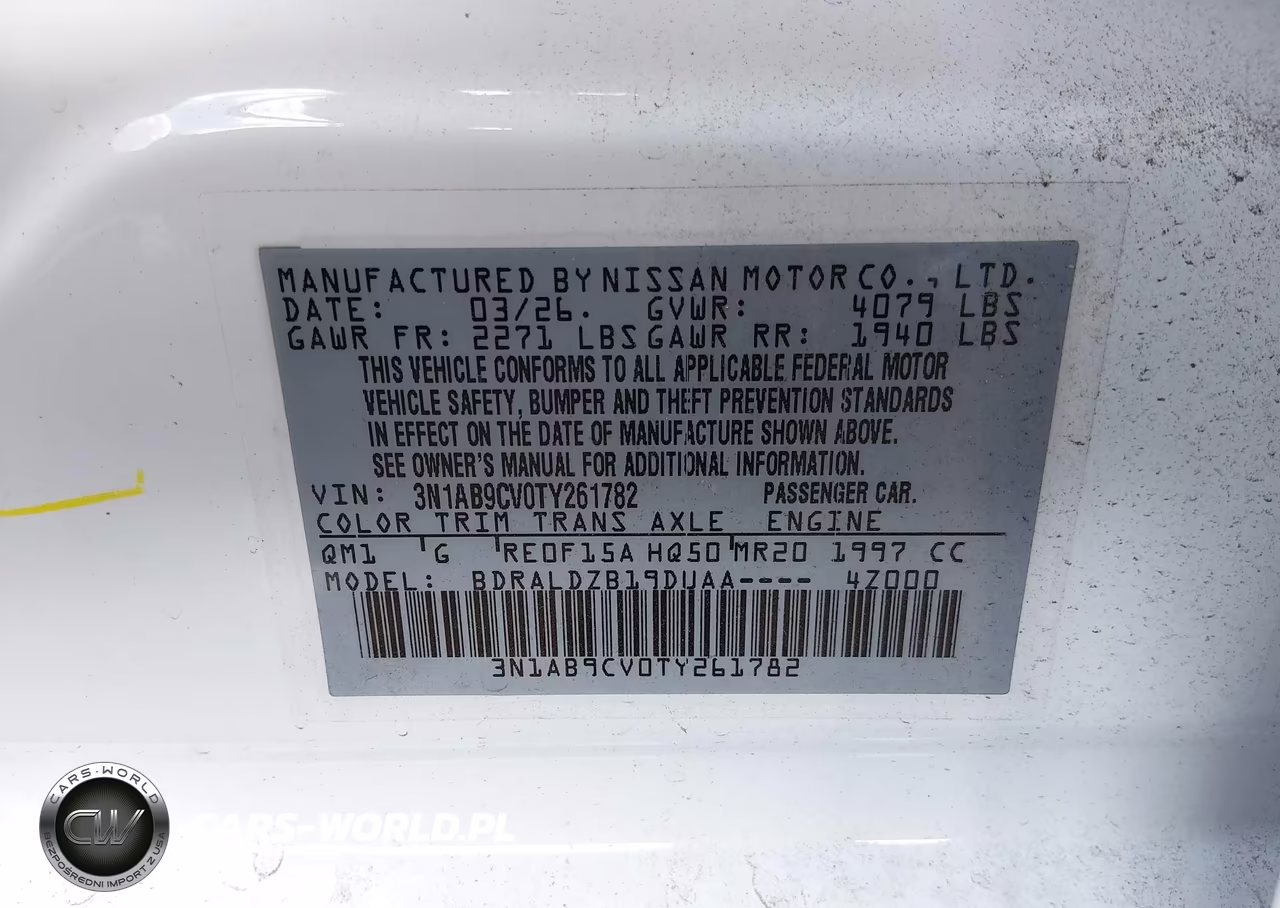 2026 Nissan Sentra Sv VIN:3N1AB9CV0TY261782 - 9