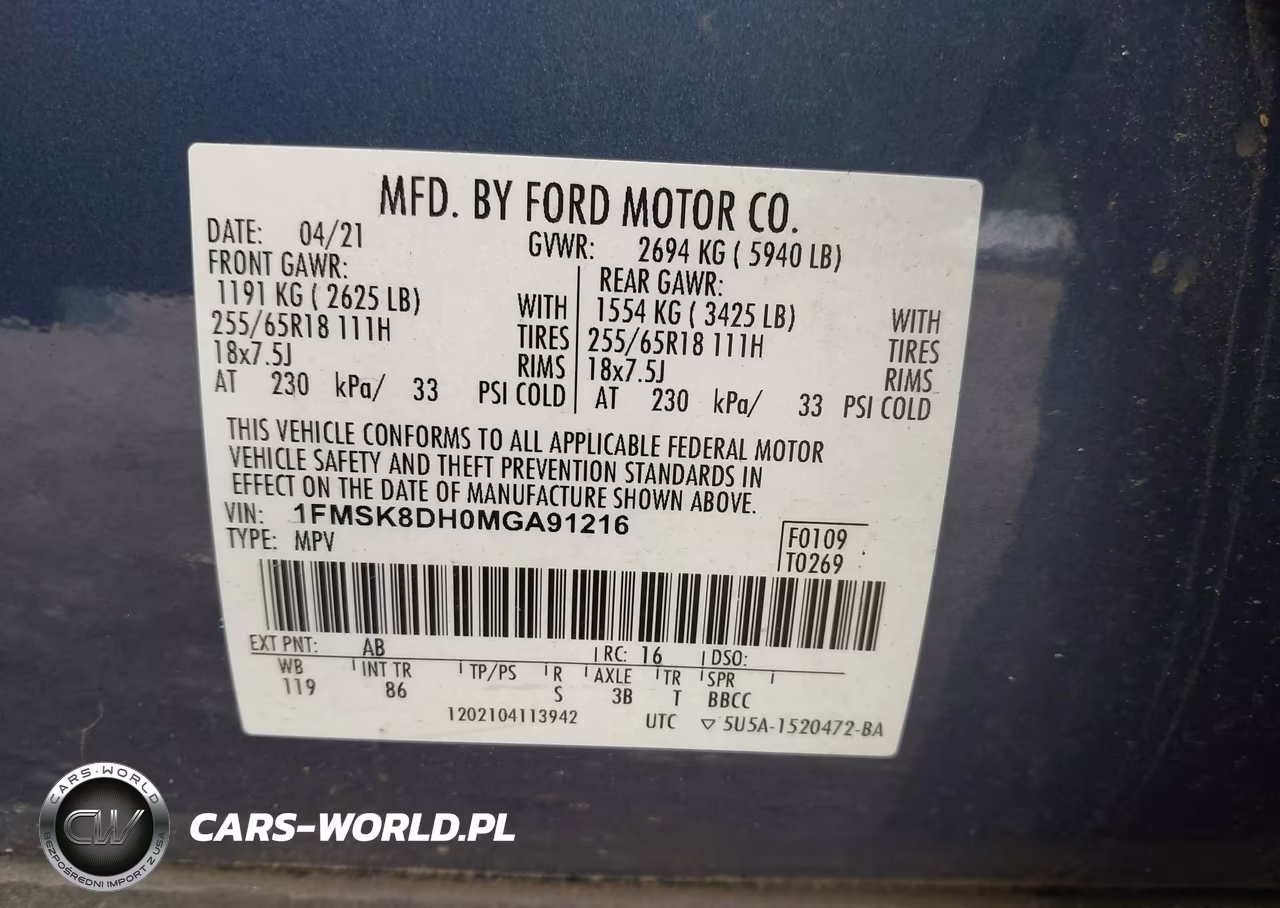 2021 Ford Explorer Xlt VIN:1FMSK8DH0MGA91216 - 9