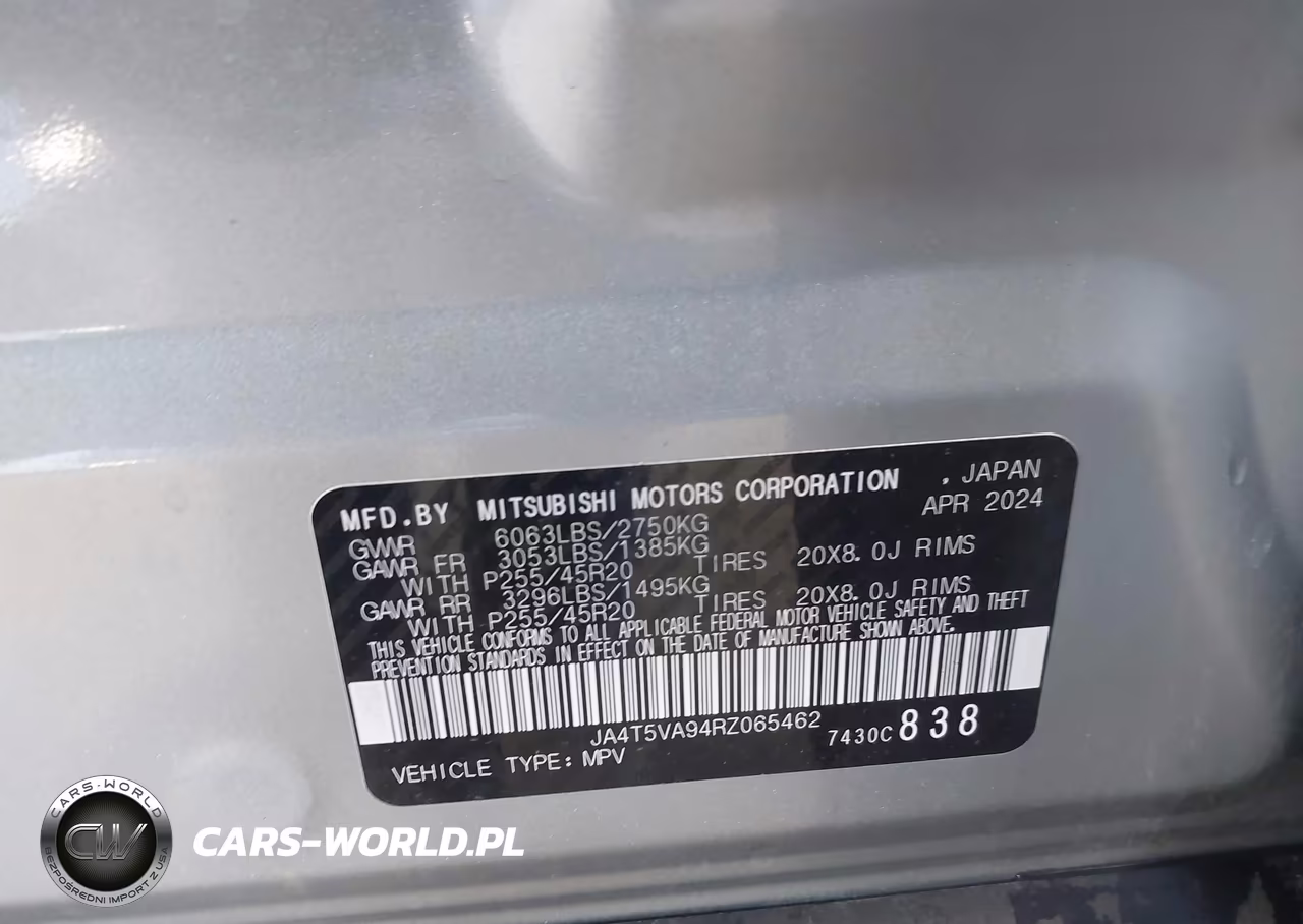 2024 Mitsubishi Outlander Phev Se Ralliart-Se S-Awc VIN:JA4T5VA94RZ065462 - 9