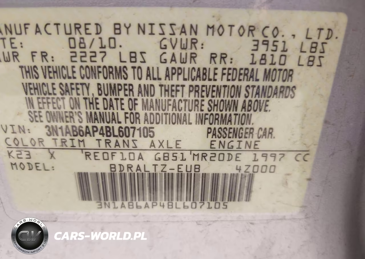 2011 Nissan Sentra 2.0S VIN:3N1AB6AP4BL607105 - 9