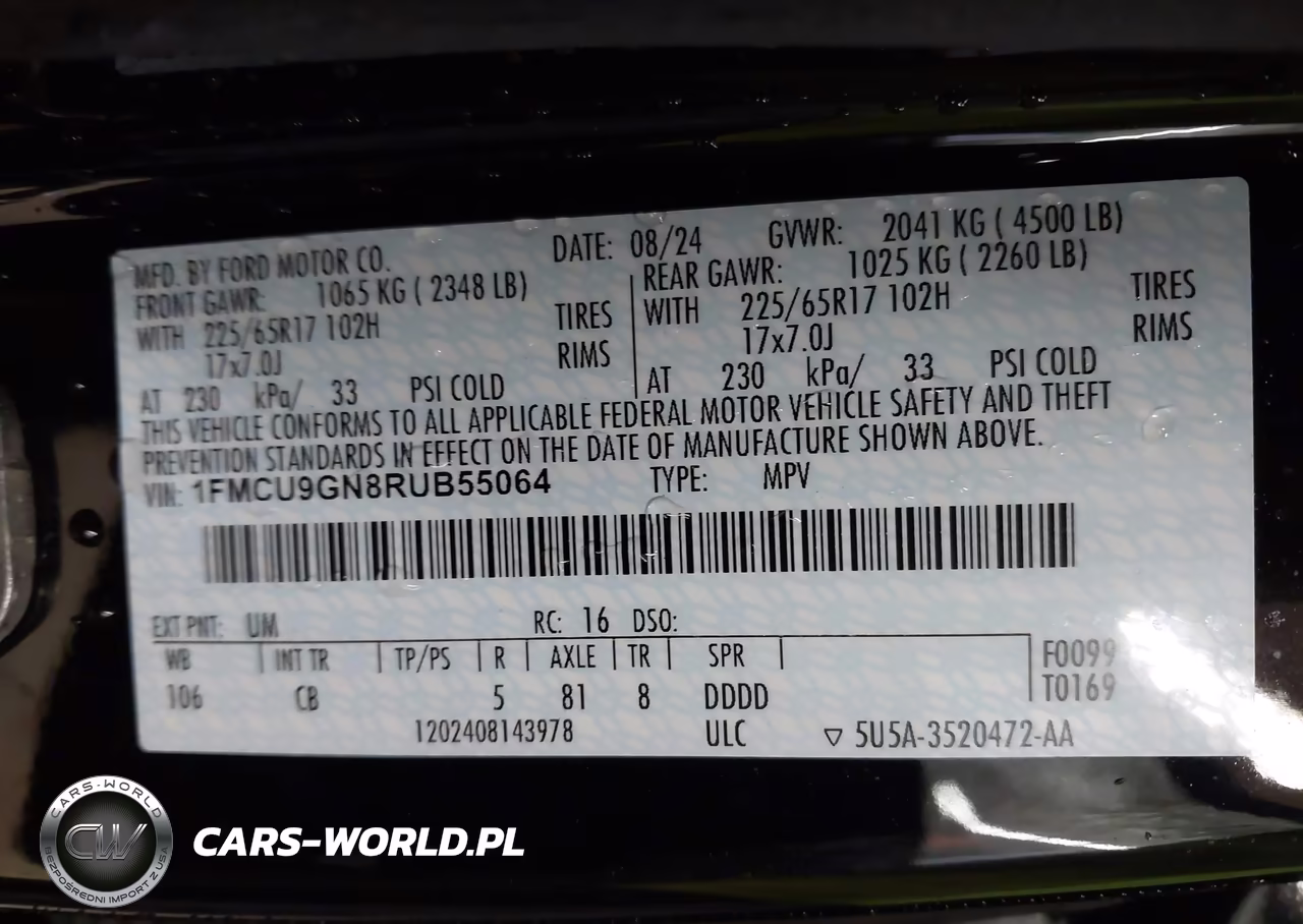 2024 Ford Escape Active VIN:1FMCU9GN8RUB55064 - 9