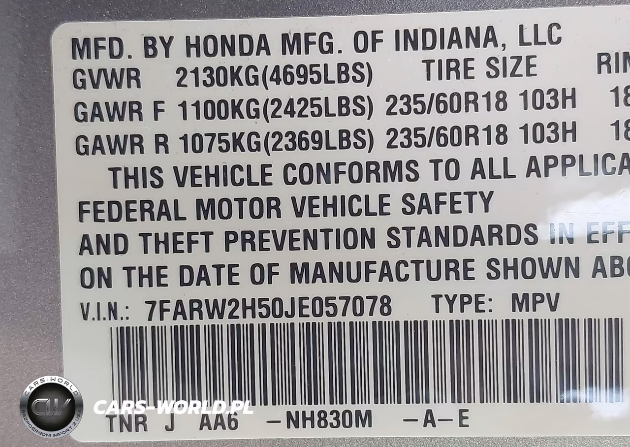 2018 Honda Cr-V Ex VIN:7FARW2H50JE057078 - 9
