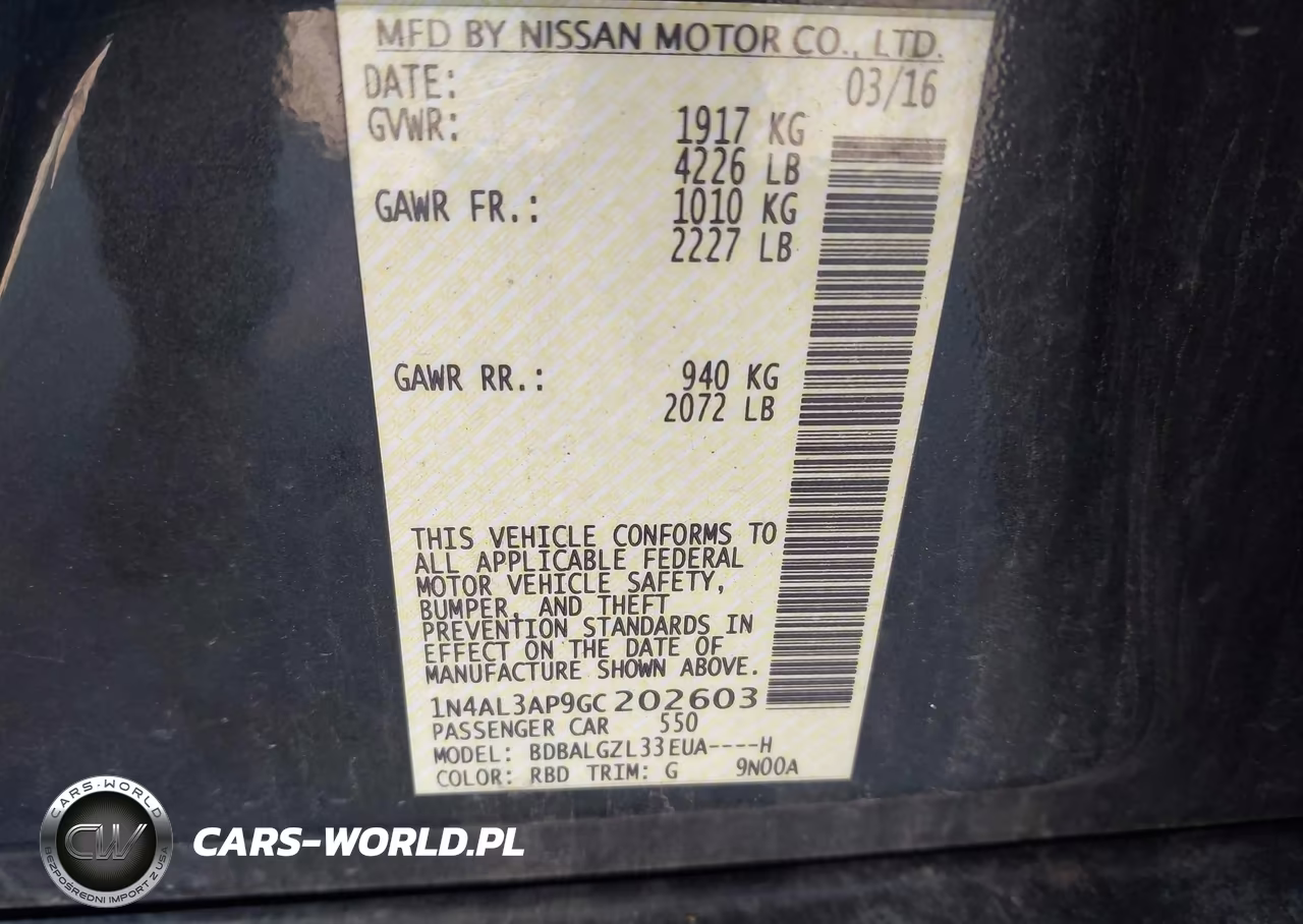 2016 Nissan Altima 2.5 S VIN:1N4AL3AP9GC202603 - 9