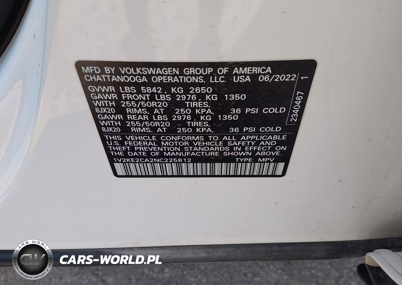 2022 Volkswagen Atlas Cross Sport 3.6L V6 Se W-Technology VIN:1V2KE2CA2NC225812 - 9