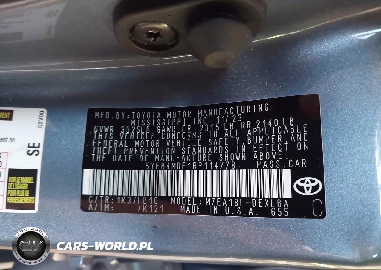 2024 Toyota Corolla Le VIN:5YFB4MDE1RP114778 - 9