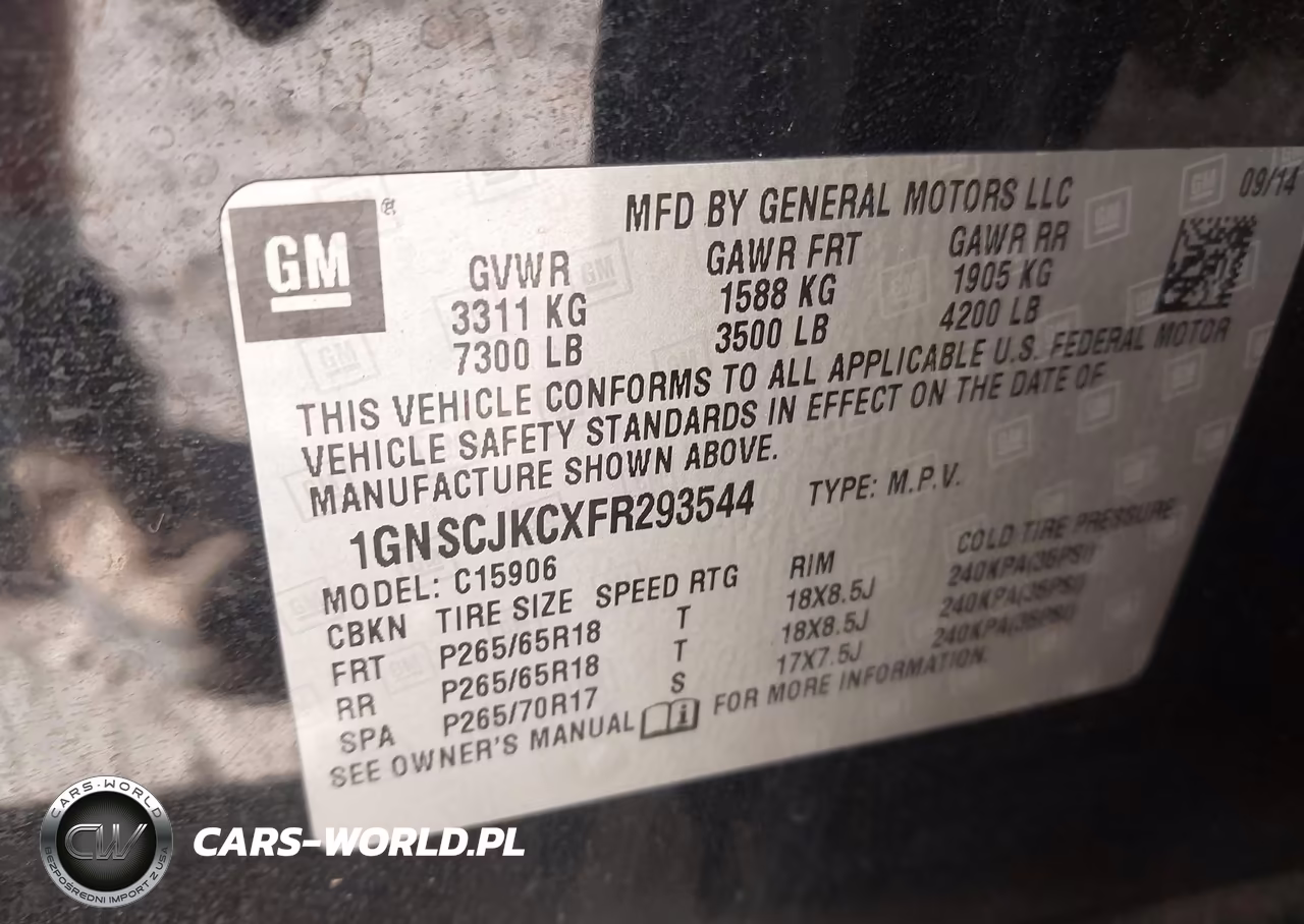 2015 Chevrolet Suburban 1500 Lt VIN:1GNSCJKCXFR293544 - 9