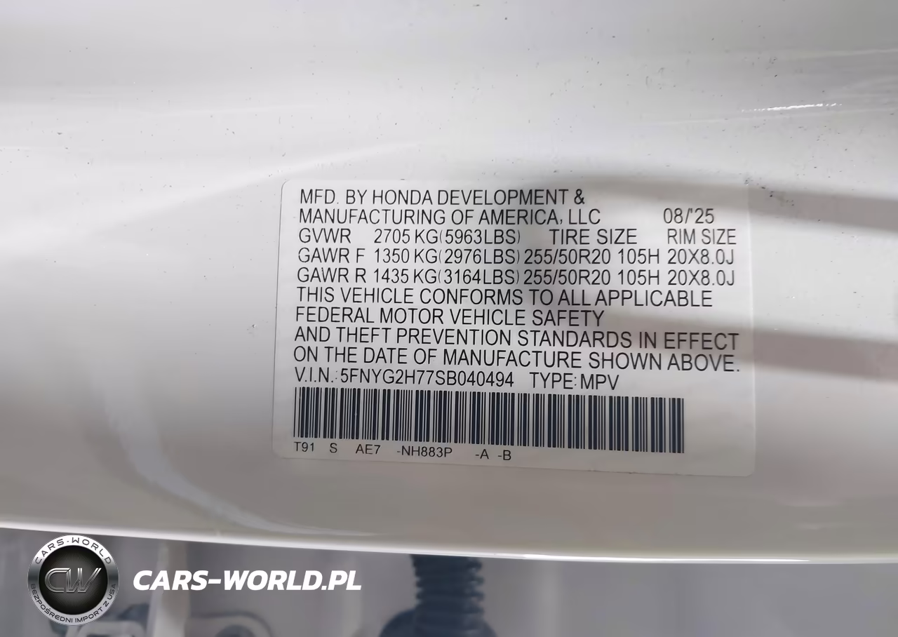 2025 Honda Pilot Touring VIN:5FNYG2H77SB040494 - 9