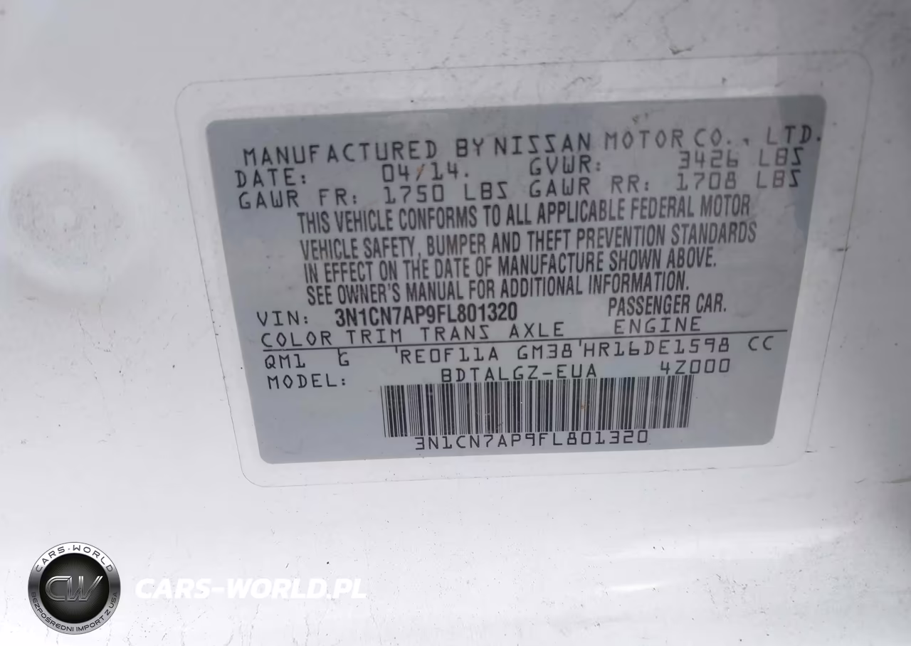 2015 Nissan Versa 1.6 Sl VIN:3N1CN7AP9FL801320 - 9