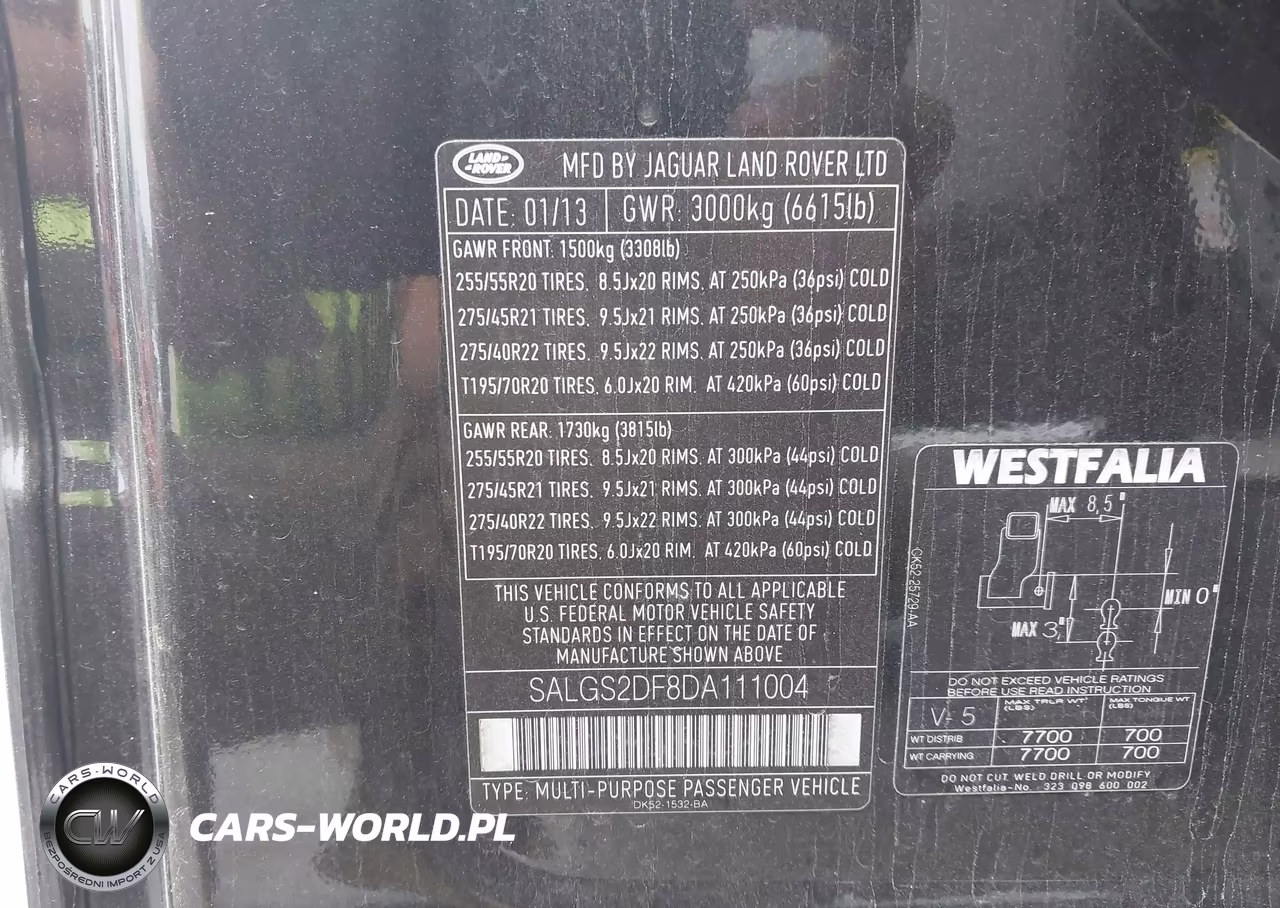 2013 Land Rover Range Rover Hse VIN:SALGS2DF8DA111004 - 9