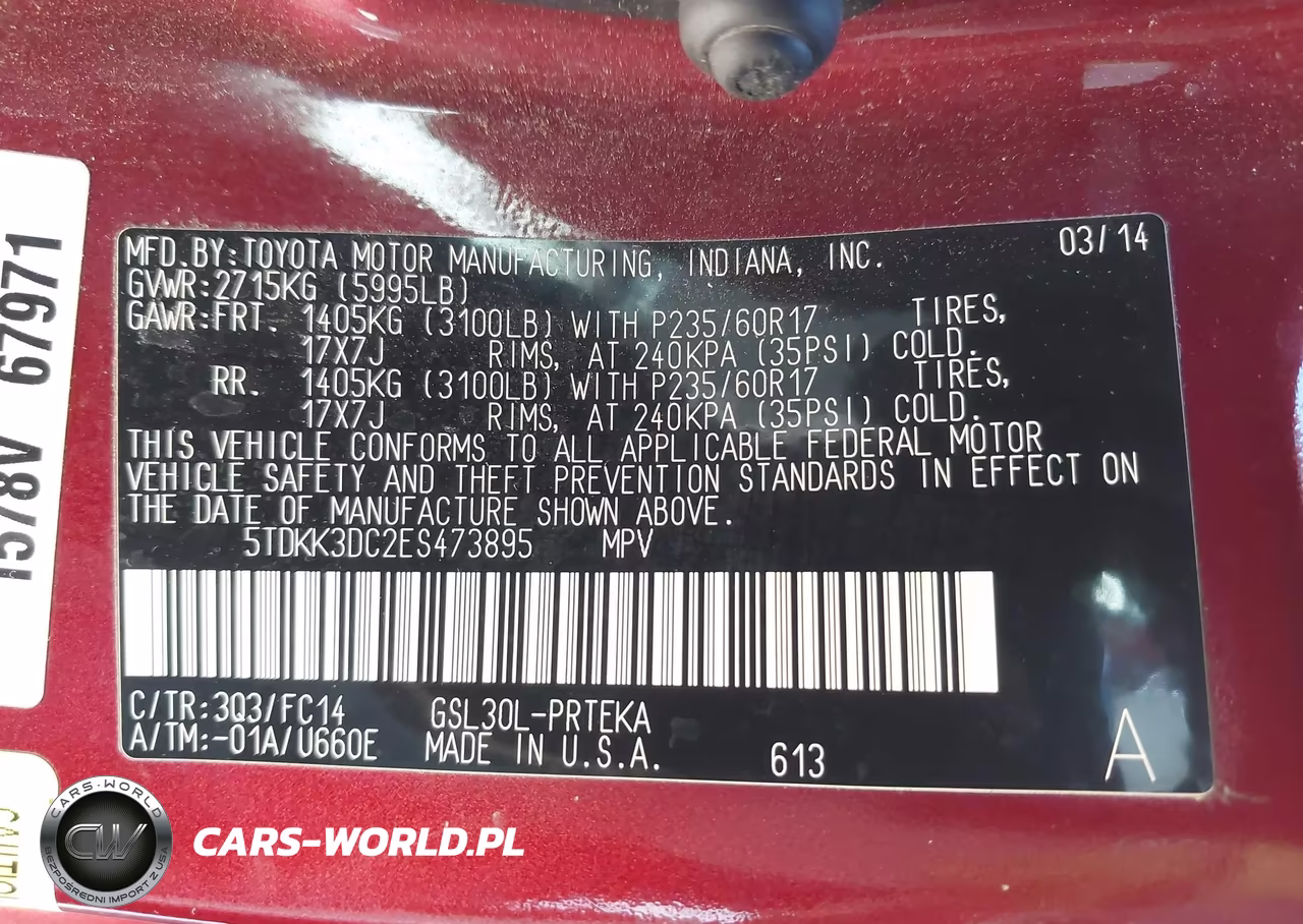 2014 Toyota Sienna Le V6 8 Passenger VIN:5TDKK3DC2ES473895 - 9