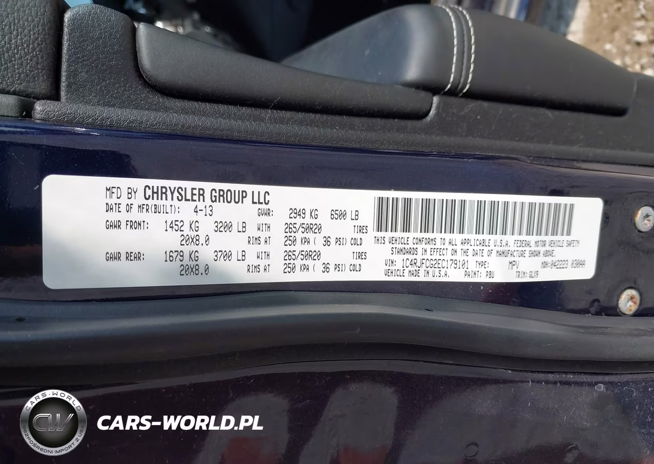 2014 Jeep Grand Cherokee Overland VIN:1C4RJFCG2EC179101 - 9