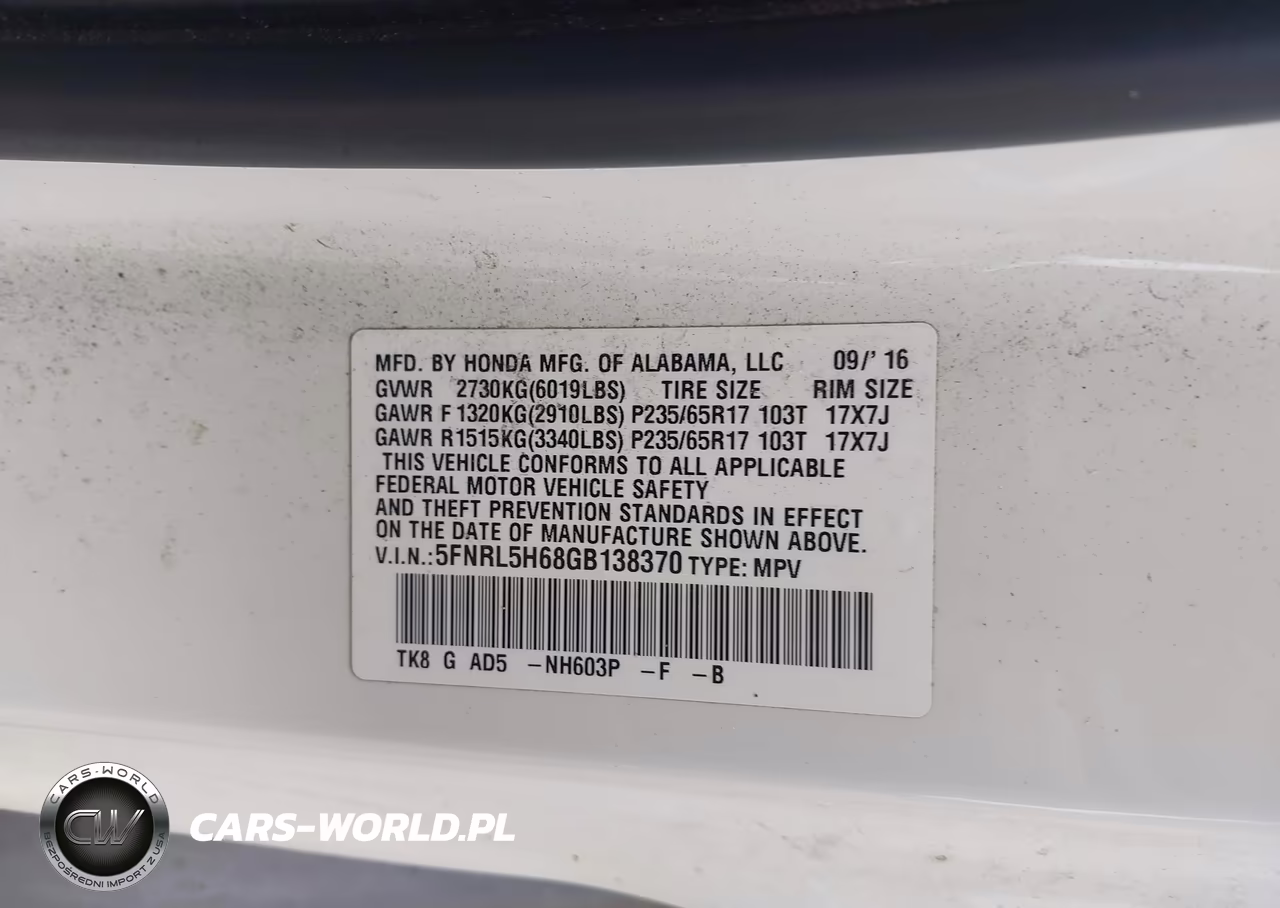 2016 Honda Odyssey Ex-L VIN:5FNRL5H68GB138370 - 9