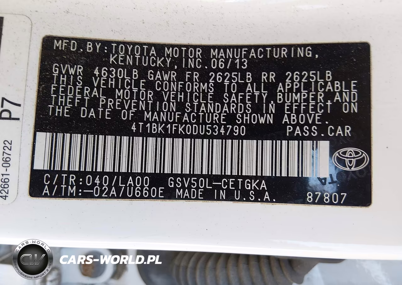 2013 Toyota Camry Xle V6 VIN:4T1BK1FK0DU534790 - 9
