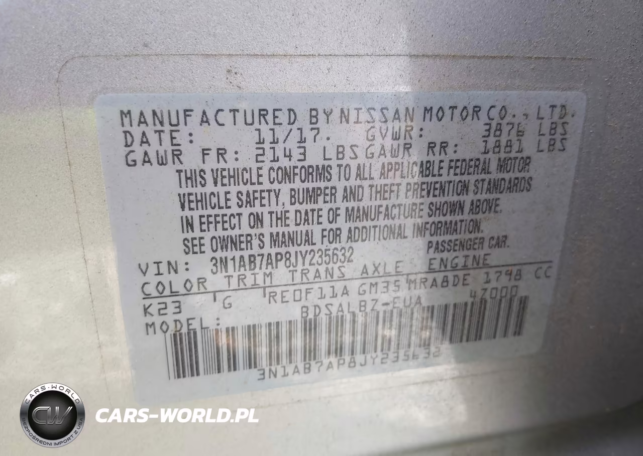 2018 Nissan Sentra S VIN:3N1AB7AP8JY235632 - 9