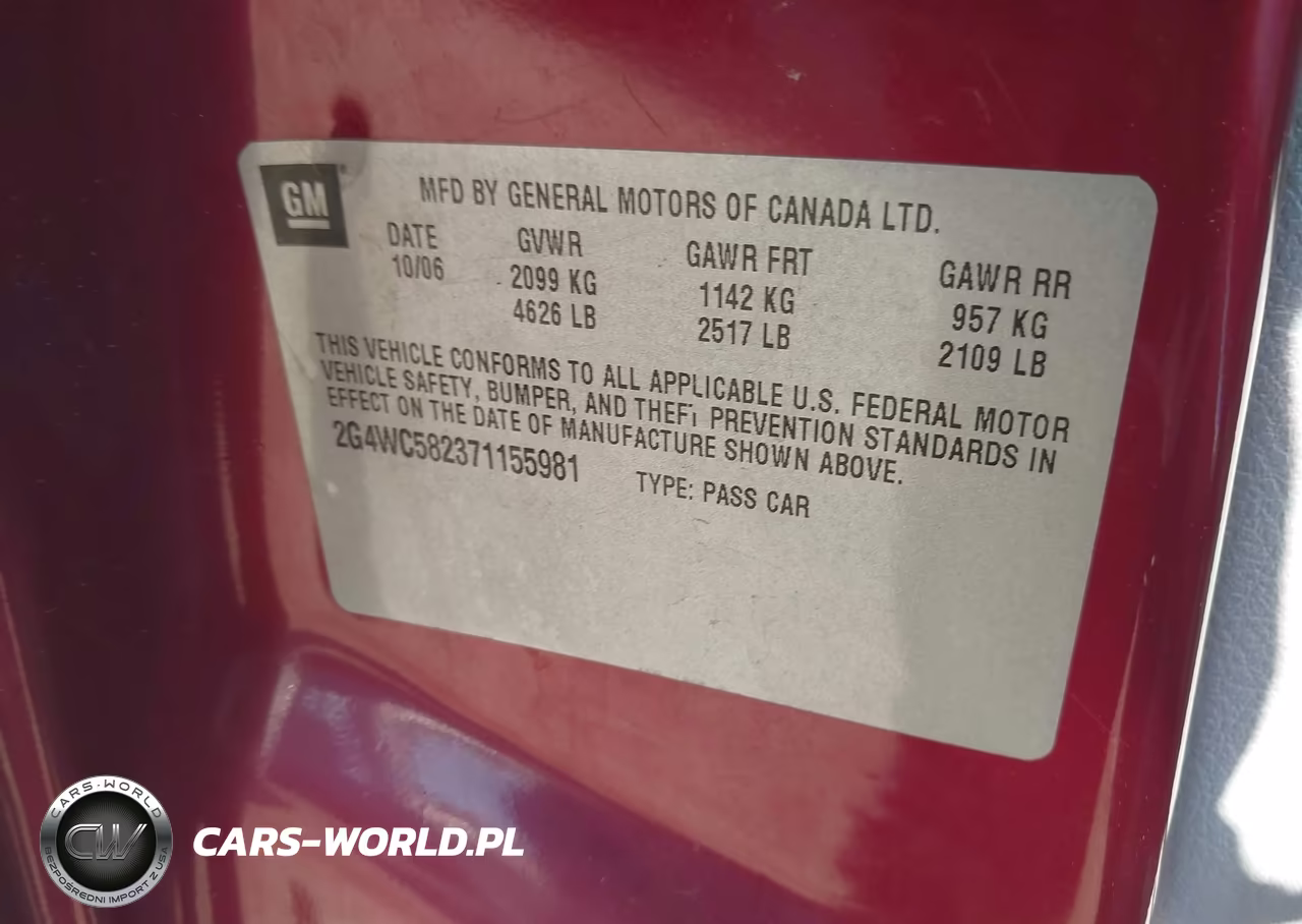 2007 Buick Lacrosse Cx VIN:2G4WC582371155981 - 9