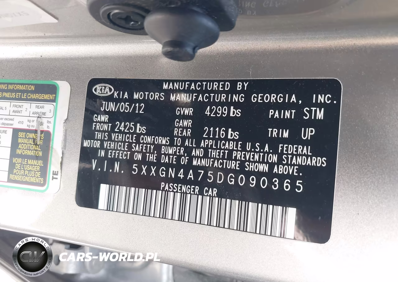 2013 Kia Optima Ex VIN:5XXGN4A75DG090365 - 9