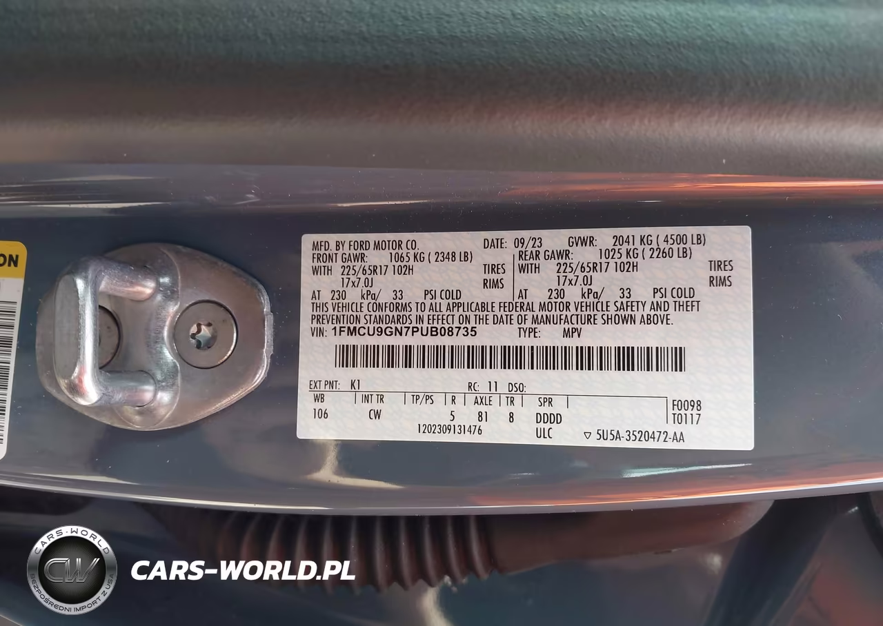 2023 Ford Escape Active VIN:1FMCU9GN7PUB08735 - 9