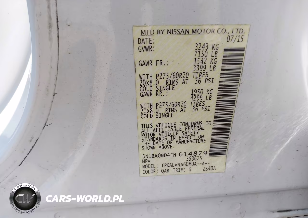2015 Nissan Armada Sl VIN:5N1BA0ND4FN614879 - 9