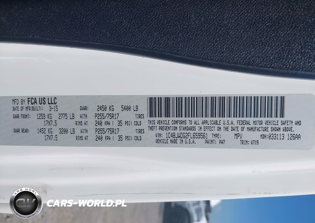 2015 Jeep Wrangler Unlimited Sport VIN:1C4BJWDG2FL659561 - 9