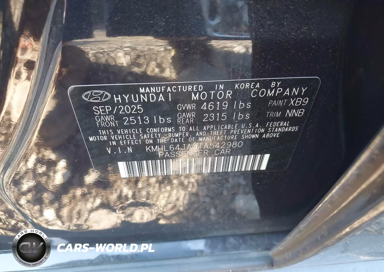 2026 Hyundai Sonata Sel Sport VIN:KMHL64JA0TA542980 - 9