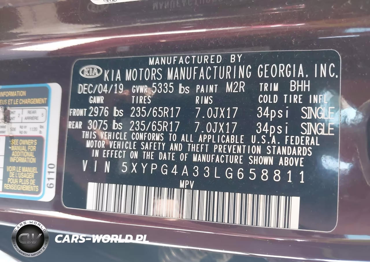 2020 Kia Sorento 2.4L Lx VIN:5XYPG4A33LG658811 - 9