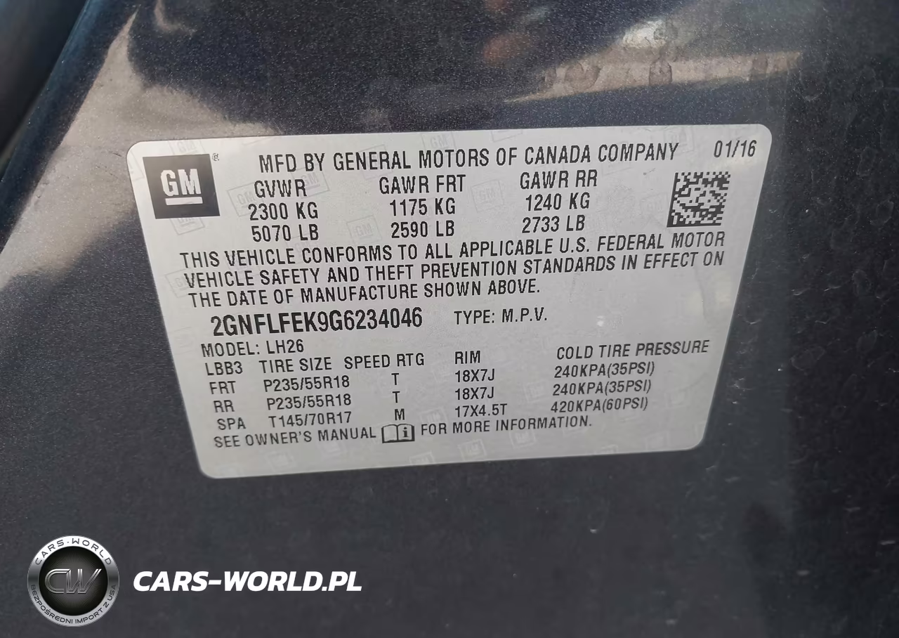 2016 Chevrolet Equinox Lt VIN:2GNFLFEK9G6234046 - 9
